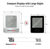 Digital Indoor Hygrometer Thermometer Temperature Humidity Monitor LCD Display with °F/°C Selector