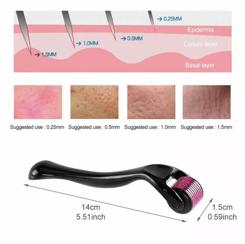 540 Dermaroller Micro Needle for Wrinkles, Anti-aging, Deep Scars, Cellulite, Beard & Hair Growth