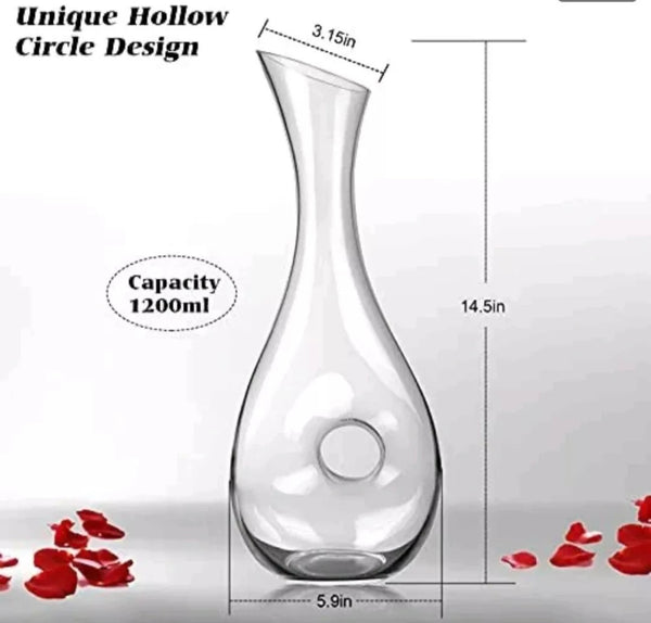 Wine Decanter, 100 % Lead-Free, Hand Blown,  Crystal Glass