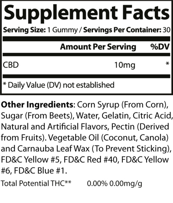 High Quality CBD Gummies – 300mg (30 gummies)