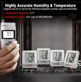 Digital Indoor Hygrometer Thermometer Temperature Humidity Monitor LCD Display with °F/°C Selector