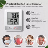 Digital Indoor Hygrometer Thermometer Temperature Humidity Monitor LCD Display with °F/°C Selector